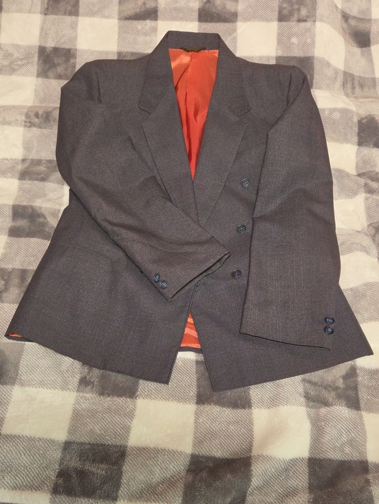 Premier Other - Reniew 14R Vintage Gray Sport Coat with Orange Lining